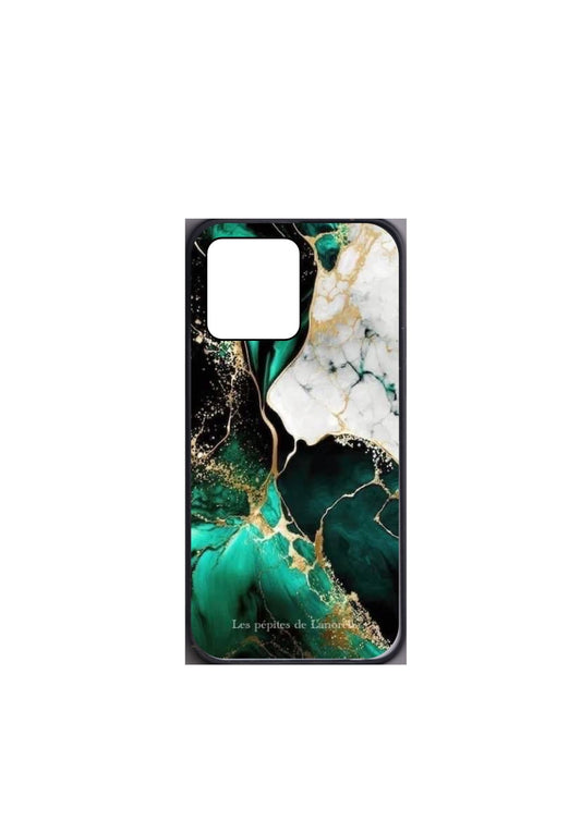 Green and White marble